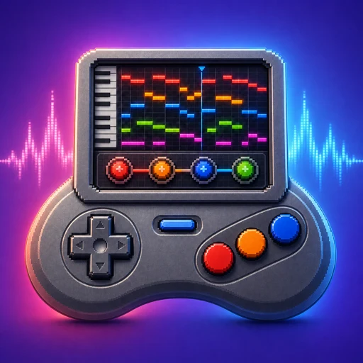 MegaTuneのアプリアイコン。カラフルなピアノロールを表示した16bit風のゲームパッド