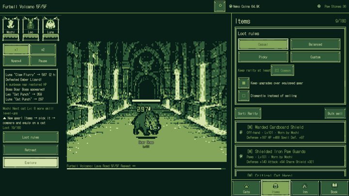 Meow Dungeon: Idle Cat RPG：ボスとのバトル（英語）