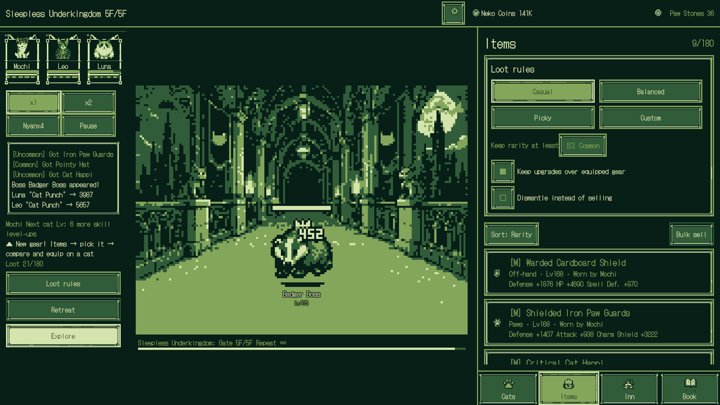 Meow Dungeon: Idle Cat RPG：地下王国のボス（英語）
