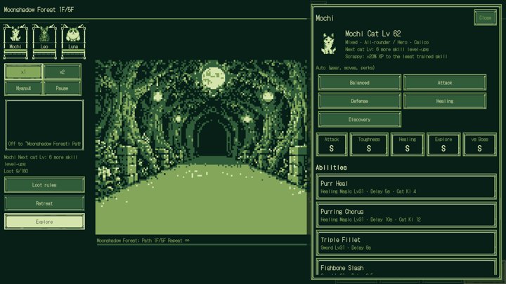 Meow Dungeon: Idle Cat RPG：ねこ隊の編成（英語）