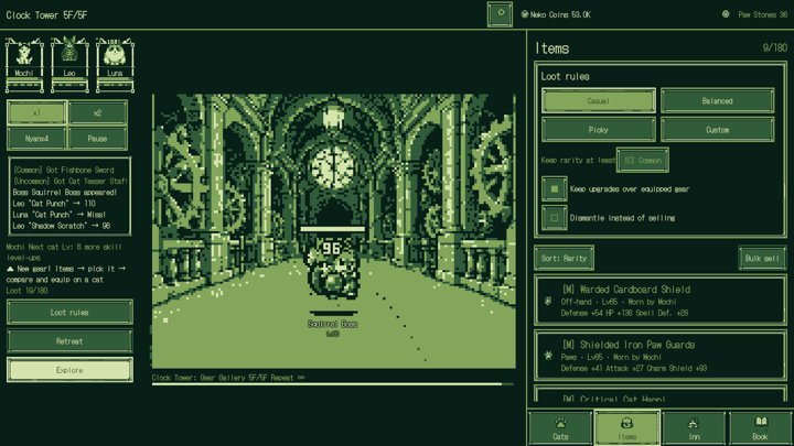 Meow Dungeon: Idle Cat RPG：時計塔のボス（英語）